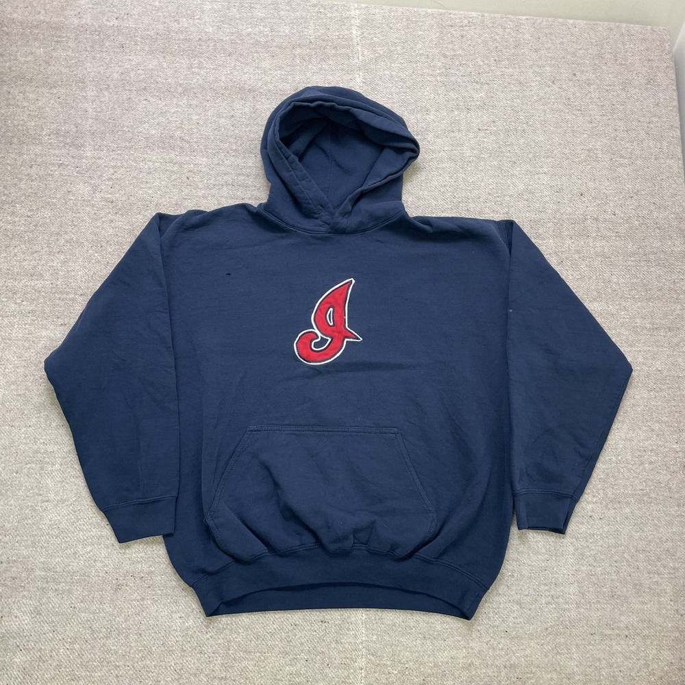Vintage Cleveland Indians I Hoodie mens Large Blue 1990s MLB